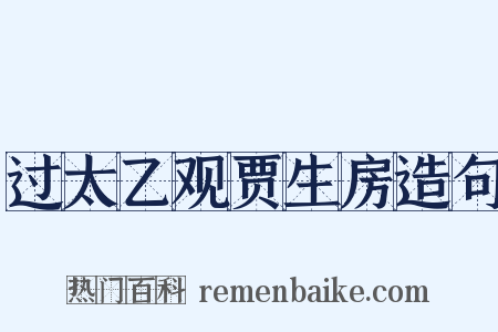 过太乙观贾生房造句是什么意思的图片